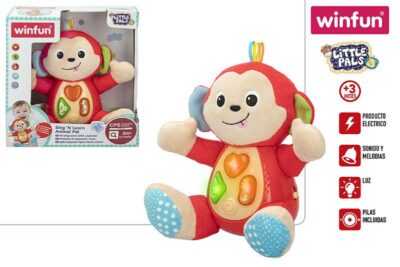 PELUCHE MONO CON LUZ Y SONIDO