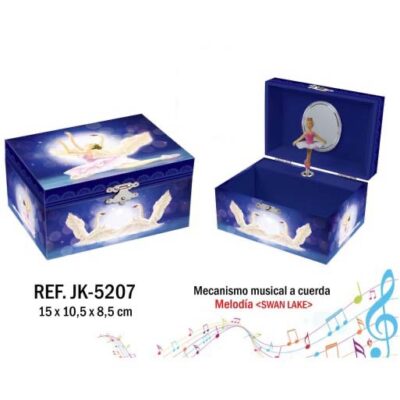 JOYERO MUSICAL PEQUEÑO BALLERINA BLUE COLOR