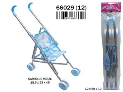 CARRO MUÑECA METAL AZUL