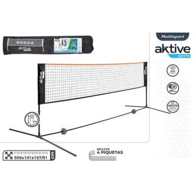 AKTIVE-RED PORTATIL 5M VOLLEY/BADMINTON-Ajustable