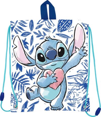 BOLSA MERIENDA STITCH BLUE LEAVES