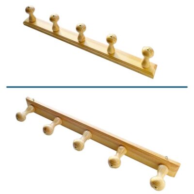 PERCHA MADERA 5 POMOS Nº3 64cm.