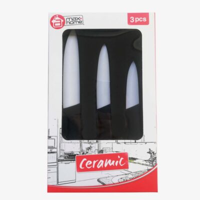 PACK 3 CUCHILLOS MULTIUSOS CERÁMICA MANGO ABS