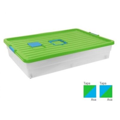 CAJA PLASTICO ALMACENAJE CON RUEDAS, 64 L.