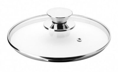 TAPA CRISTAL 14 CM. ECCO POMO ACERO