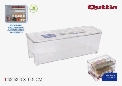 ORGANIZADOR CON TAPA PET 32.5X10X10.5 cm QUTTIN