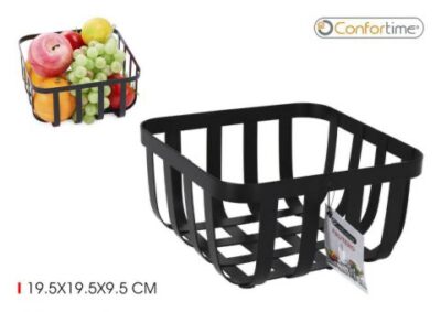 FRUTERO METAL CUADRADO NEGRO CONFORTIME