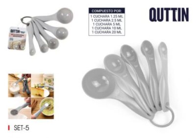 CUCHARAS MEDIDORAS 5 PCS PLASTICO QUTTIN
