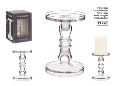 CANDELABRO CRISTAL ANILLO S 19CM