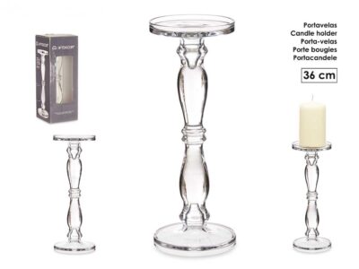 CANDELABRO CRISTAL ANILLO L 36CM
