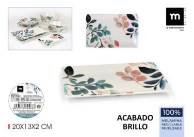 BANDEJA 20X13X2CM ALBA MEL. BRILLO MD