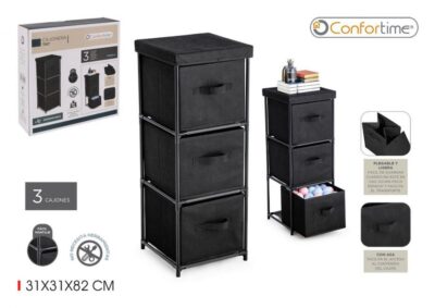 CAJONERA TNT 3 CAJONES 30X30X84CM CONFORTIME