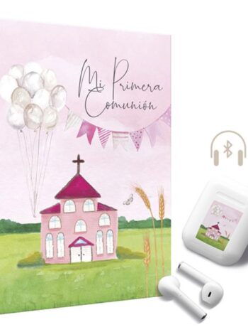 LIBRO COMUNION IGLESIA ROSA + AURICULARES
