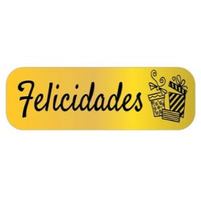 ROLLO 250 ETIQUETAS ORO FELICIDADES