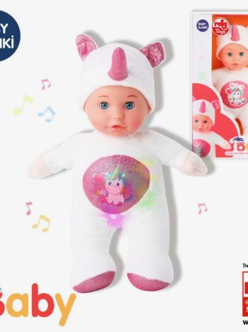 Muñeco Baby Sunki 30 cm. Luz y Sonido. Unicornio