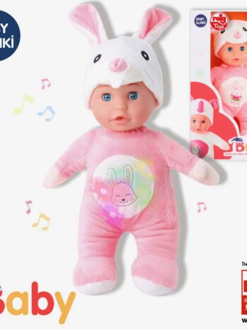 Muñeco Baby Sunki 30 cm. Luz y Sonido. Conejo.