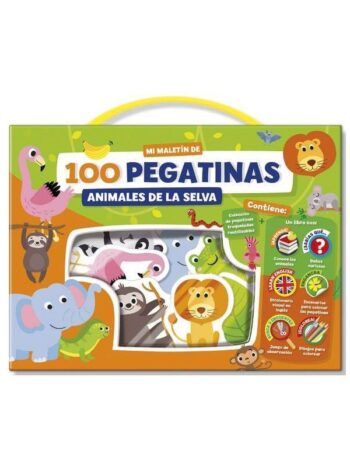 MALETIN 100 PEGATINAS - ANIMALES EN LA SELVA