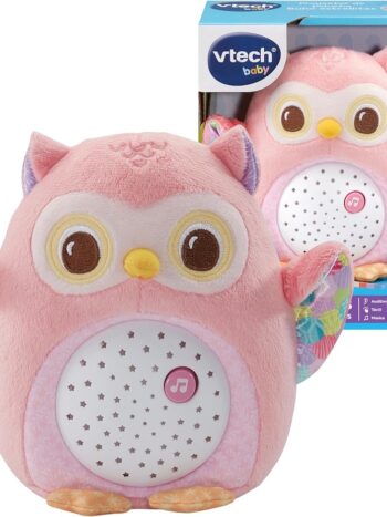 Proyector Peluche Búho Estrellitas Rosa