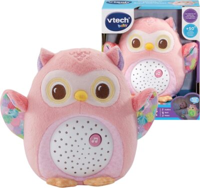 Proyector Peluche Búho Estrellitas Rosa