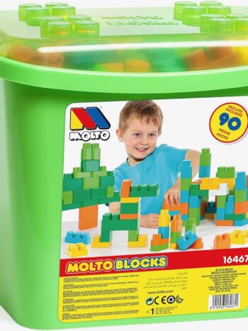 Moltó-Cubeta de Bloques con 90 piezas Verde