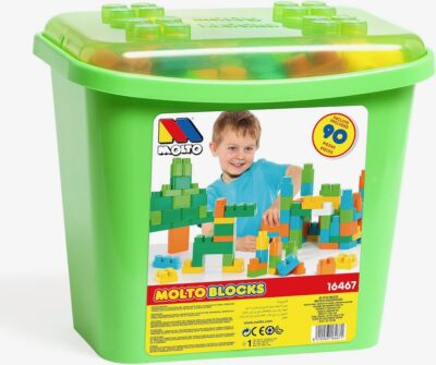 Moltó-Cubeta de Bloques con 90 piezas Verde