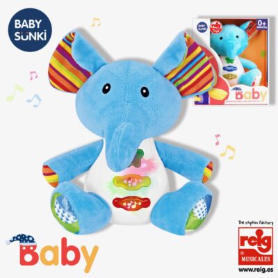 Baby Sunki Muñeco Peluche Elefante Azul 15cm