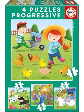 PUZZLES PROGRESIVOS, 6-9-12-16 ANIMALES DE LA GRAN