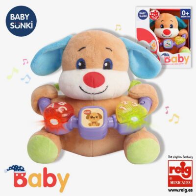Peluche Baby Sunki 20 cm Luz y Sonido. Perro.