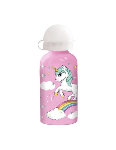 BOTELLA ALUMINIO 400 ml. UNICORN RAINBOW