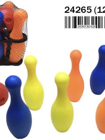 BOLERA 6 BOLOS Y 2 PELOTAS EN RED