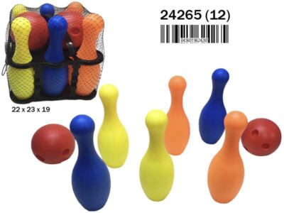 BOLERA 6 BOLOS Y 2 PELOTAS EN RED