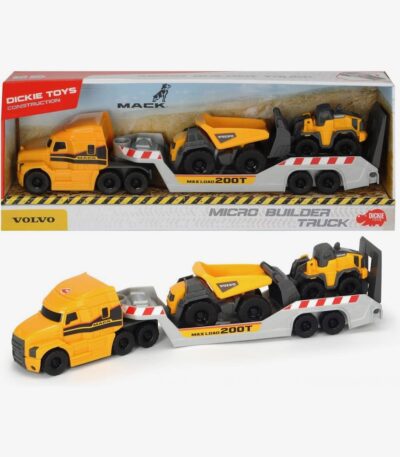 MACK/VOLVO TRAILER CON VEHÍCULOS MICRO, 32 CM