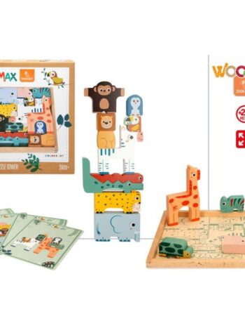 WOOMAX ZOOKABEE-PUZZLE & TORRE ANIMALES 22X22 CM 2