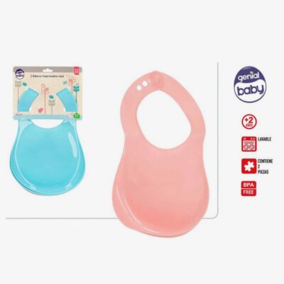 GENIAL BABY-PACK 2 BABEROS PLASTICO BEBE - 2Mod