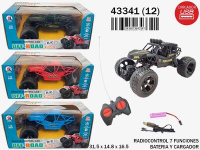 BUGGY R/C BATERÍA, CARGADOR USB 3 SURTIDOS