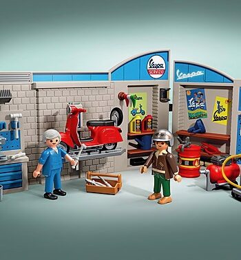 Playmobil 71620, Taller Vespa, estilo retro