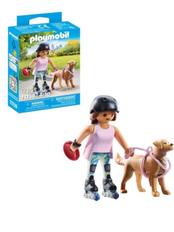 Playmobil 71739, Patinadora con Retriever