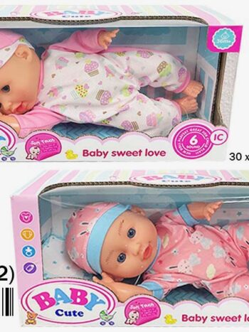 MUÑECO ACOSTADO CON SONIDO PILAS INCL. -2 Mod.