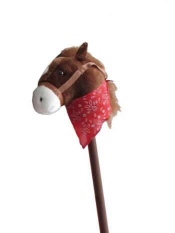 CABEZA DE CABALLO MARRÓN CON PALO -Con SONIDO