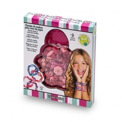 SET DE CUENTAS DE MADERA ROSA PARA HACER PULSERAS