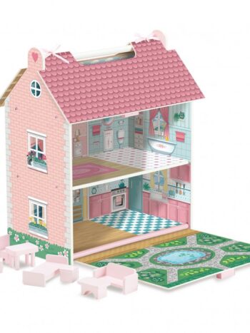 CASA DE MADERA DE MUÑECAS POCKET PORTÁTIL