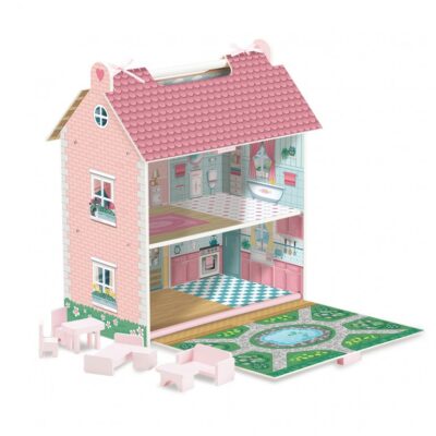 CASA DE MADERA DE MUÑECAS POCKET PORTÁTIL