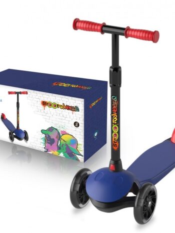 PATINETE DE 3 RUEDAS AZUL  CON LUCES LED