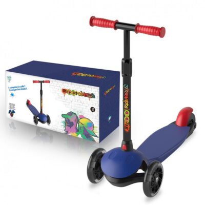 PATINETE DE 3 RUEDAS AZUL  CON LUCES LED