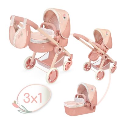 TULIPE, Coche de Muñeca 3x1 Plegable con BOLSO