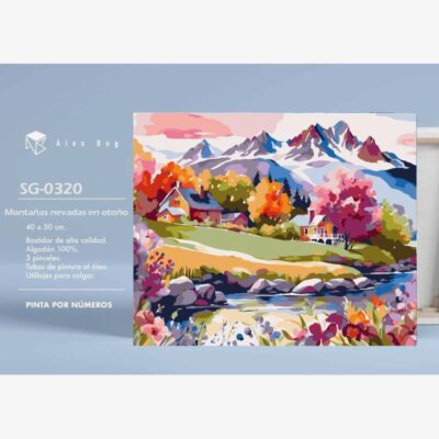 PINTAR POR NUMEROS MONTAÑAS NEVADAS EN OTOÑO
