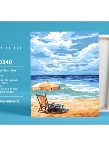 PINTAR POR NUMEROS PLAYA CON SOMBRILLA