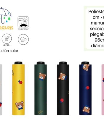 PARAGUAS AUT. PLEGABLE BEAR AND LADY BUG