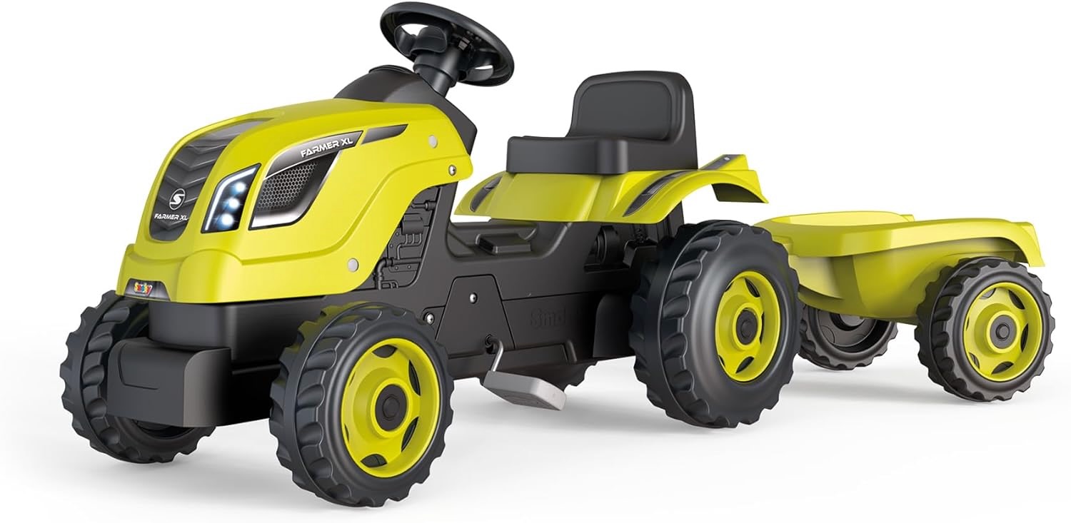 TRACTOR FARMER XL VERDE CON REMOLQUE