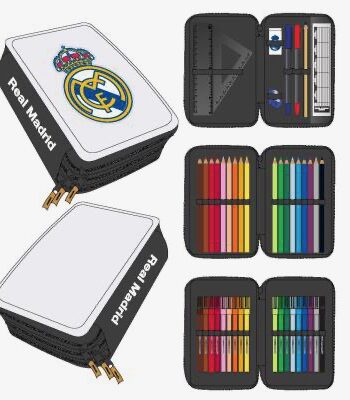 PLUMIER 3 Pisos CON ACCESORIOS GIOTTO Real Madrid